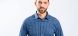 Dark blue stretch Extra Slim Fit shirt with pale blue pattern