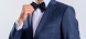 Blue Slim fit suit with blue check plaid