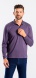 Purple cotton polo shirt with long sleeves