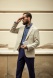 Beige blazer with linen