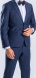 Blue Slim fit suit with blue check plaid