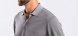 Grey cotton polo shirt with long sleeves