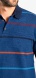 Dark blue striped long sleeved polo