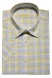 Yellow checkered Slim Fit short sleeved shirt