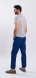 Dark Blue Casual Trousers with Subtle Checked Pattern