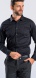 Black Patterned stretch Extra Slim Fit non-iron shirt