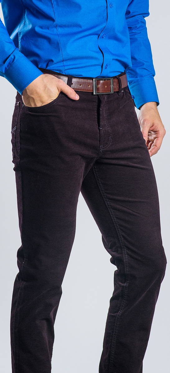 Brown basic five pocket trousers