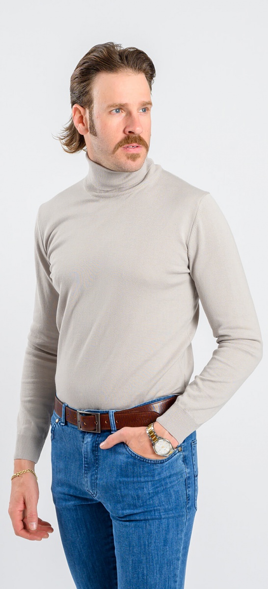 Light Grey cotton turtleneck