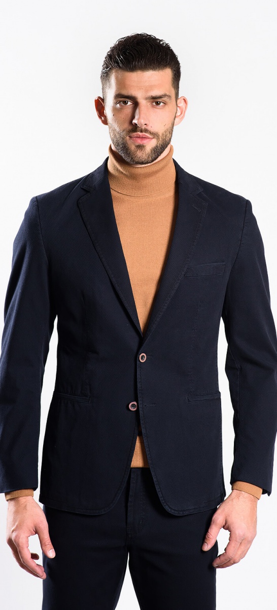 Dark blue cotton blazer