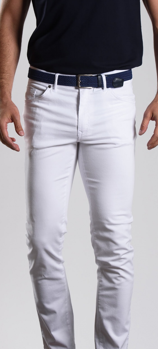 White cotton jeans