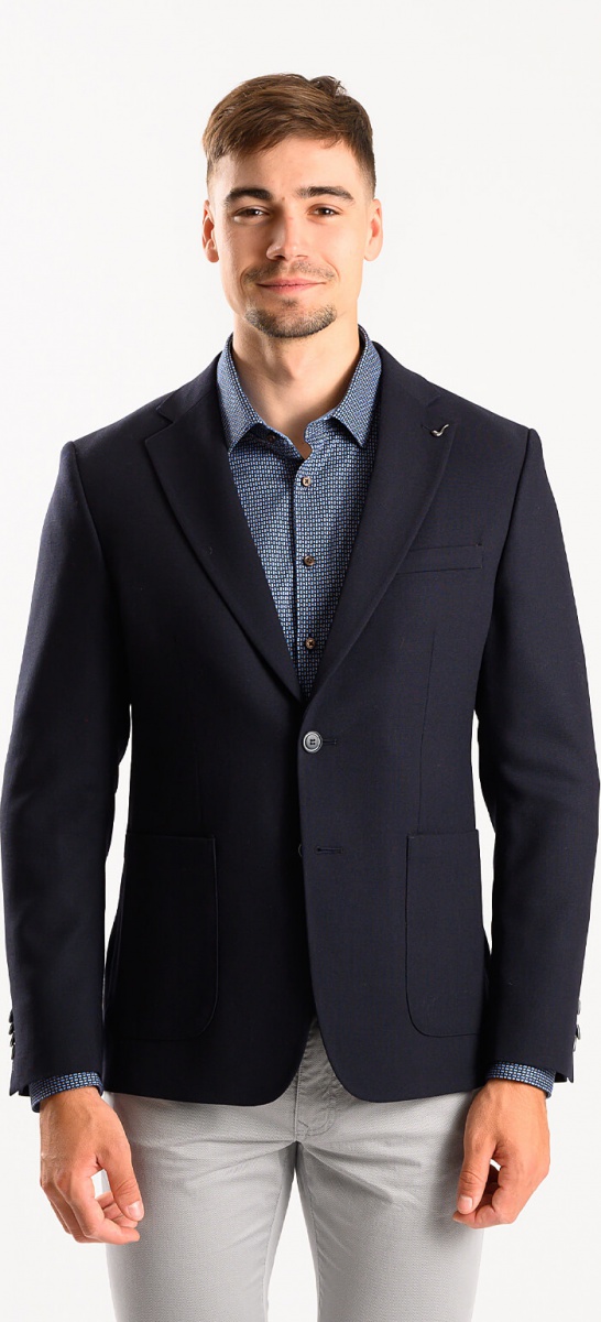 Dark Blue Wool Blazer