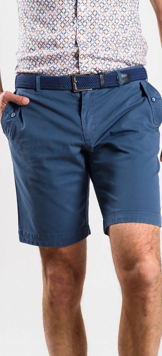 Modré bavlnené krátke nohavice
