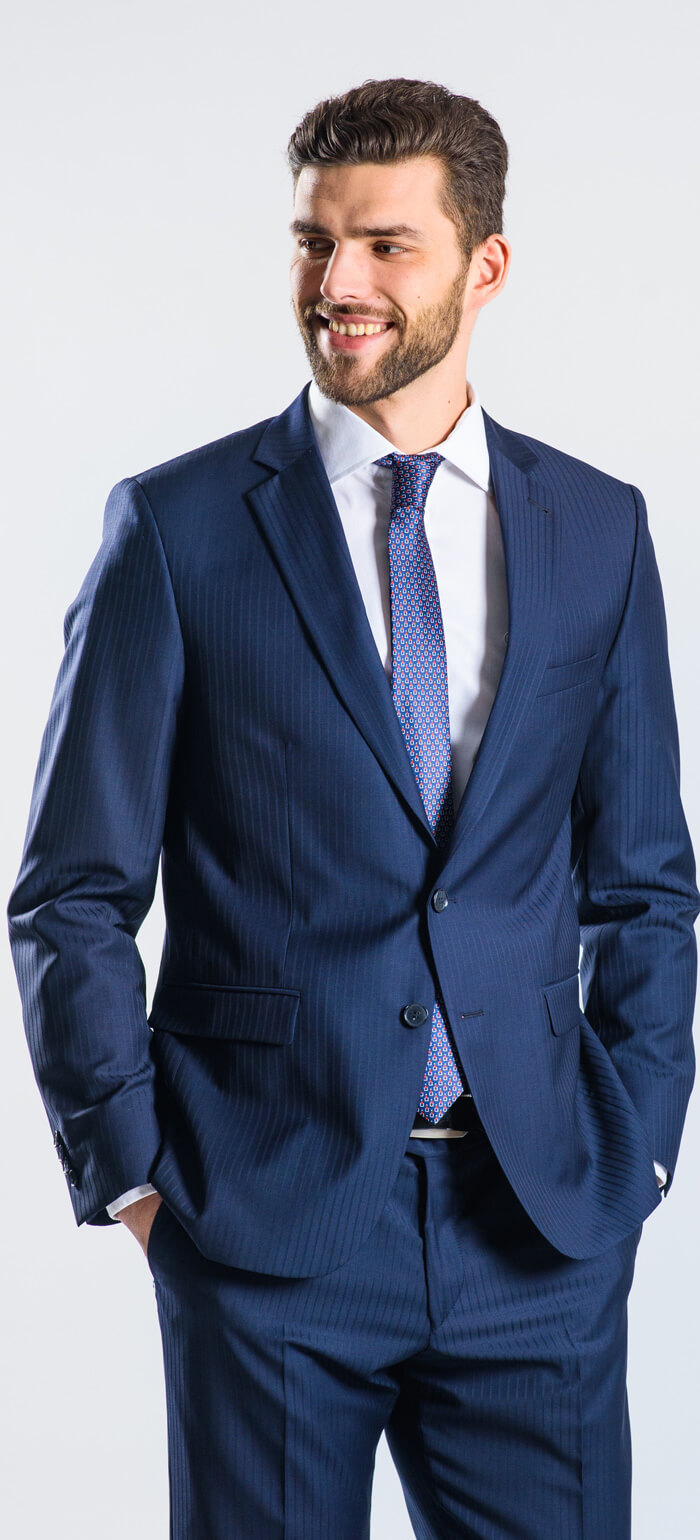 LIMITED EDITION Dark blue wool suit - Suits - E-shop | alaindelon.co.uk