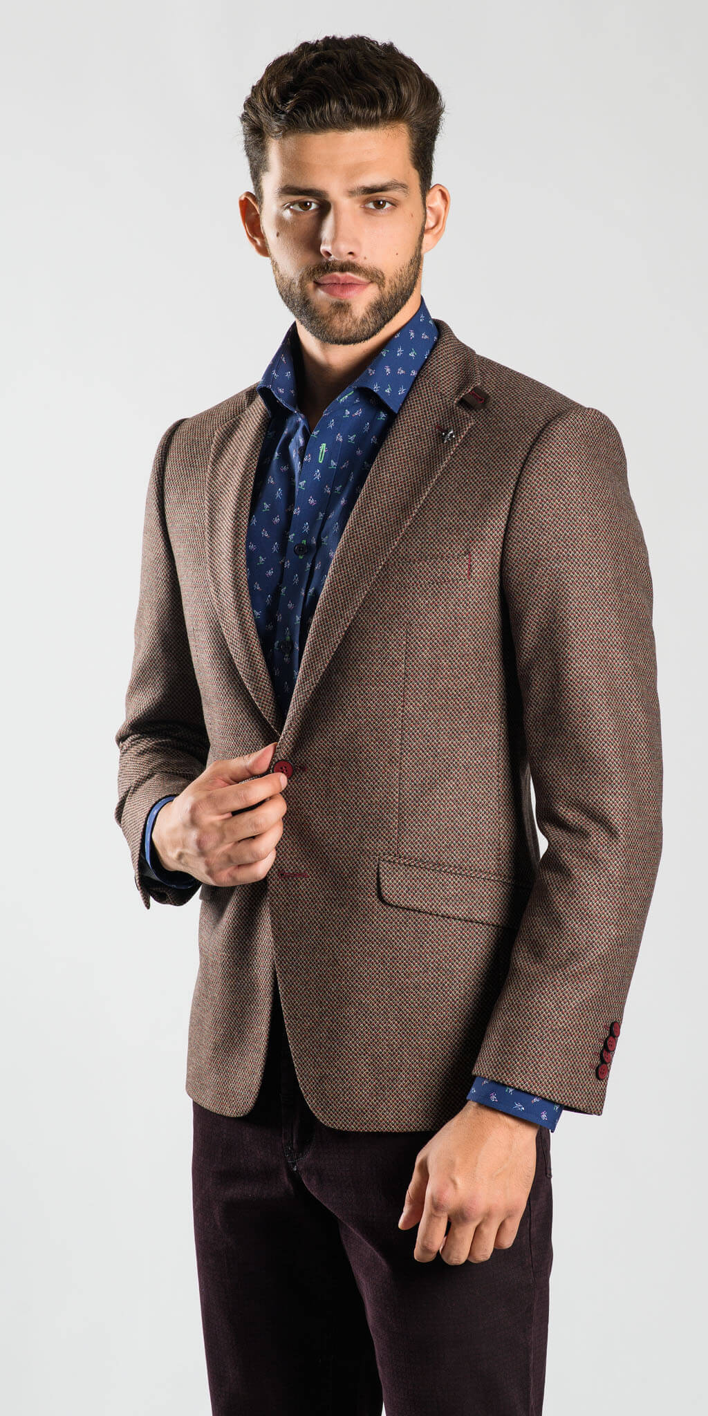 Brown wool blazer - Blazers - E-shop | alaindelon.co.uk