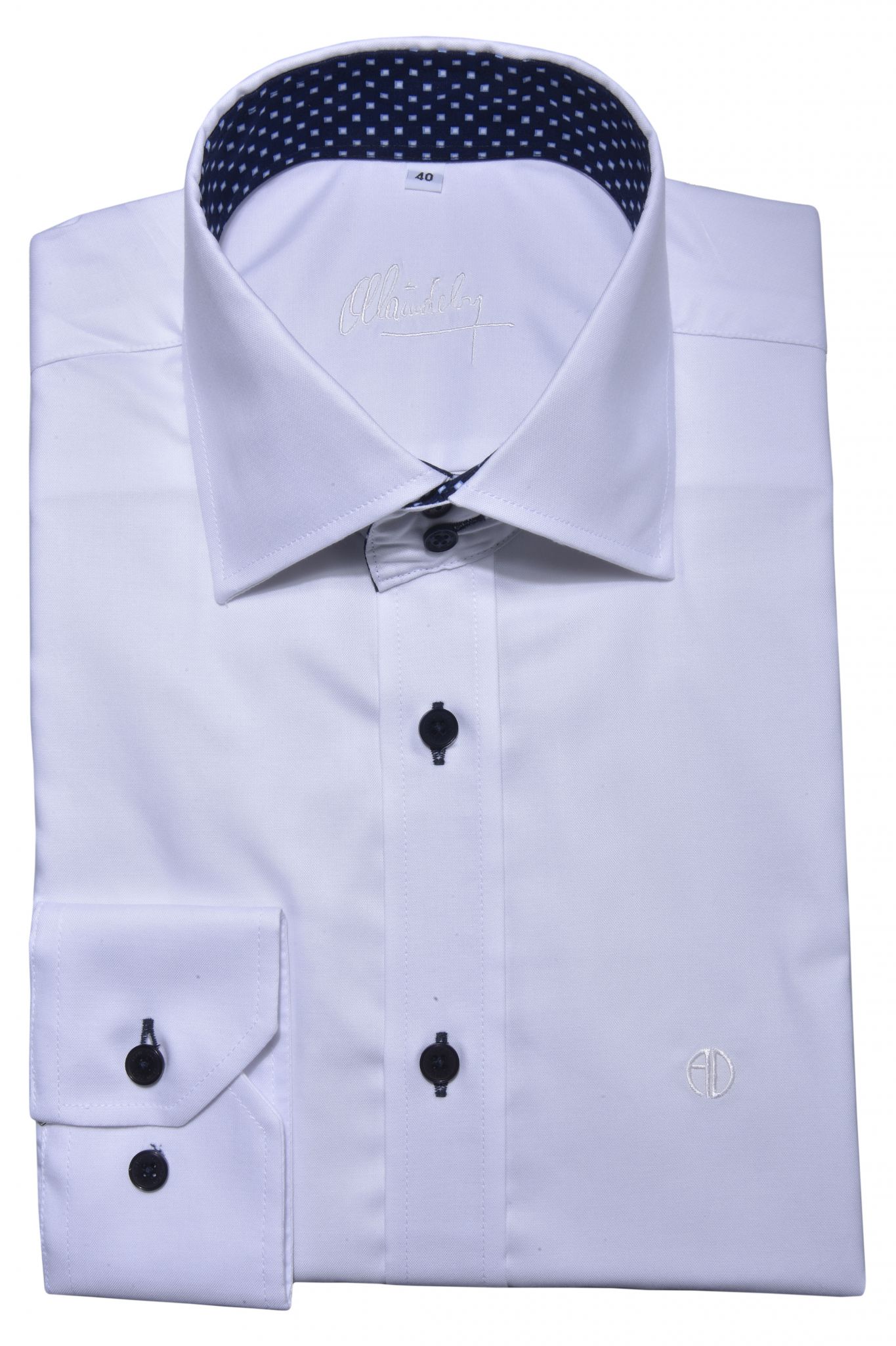 WHITE CASUAL SLIM FIT SHIRT - Shirts - E-shop | alaindelon.co.uk