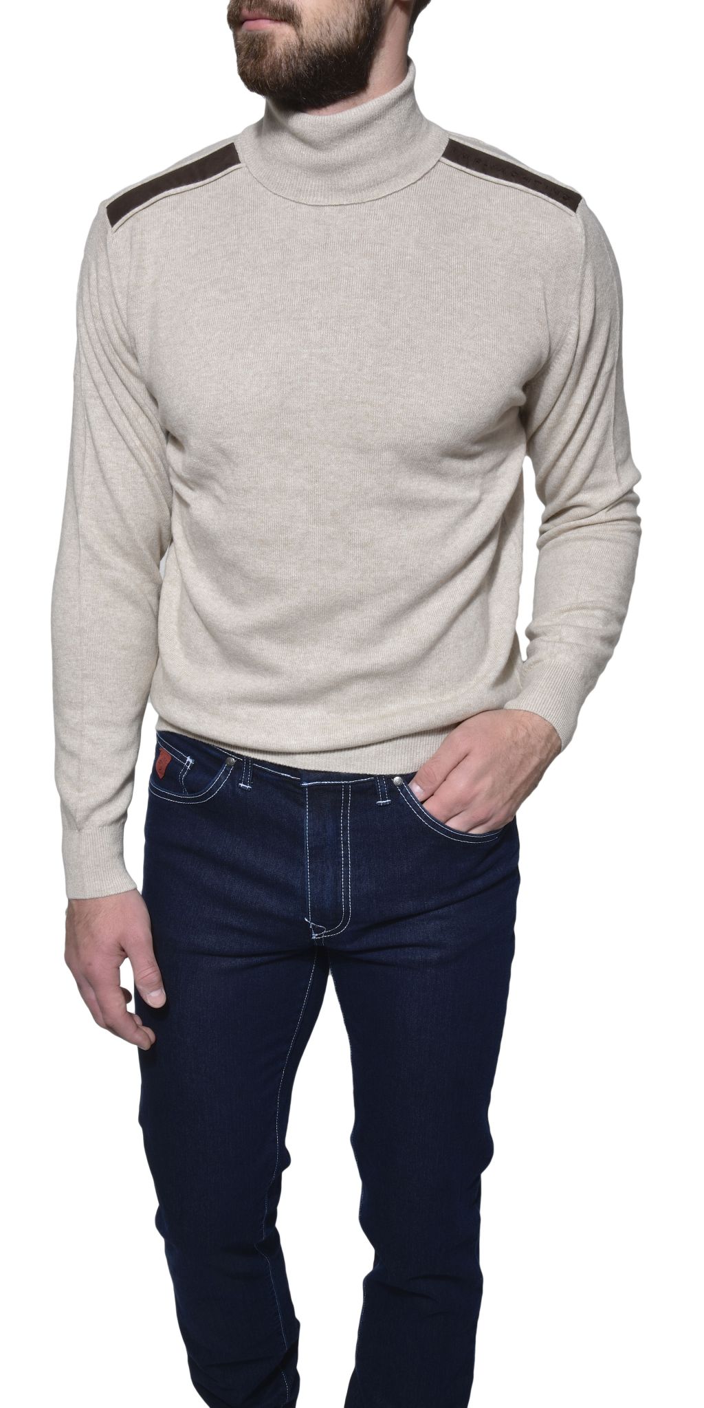 light brown turtleneck outfit