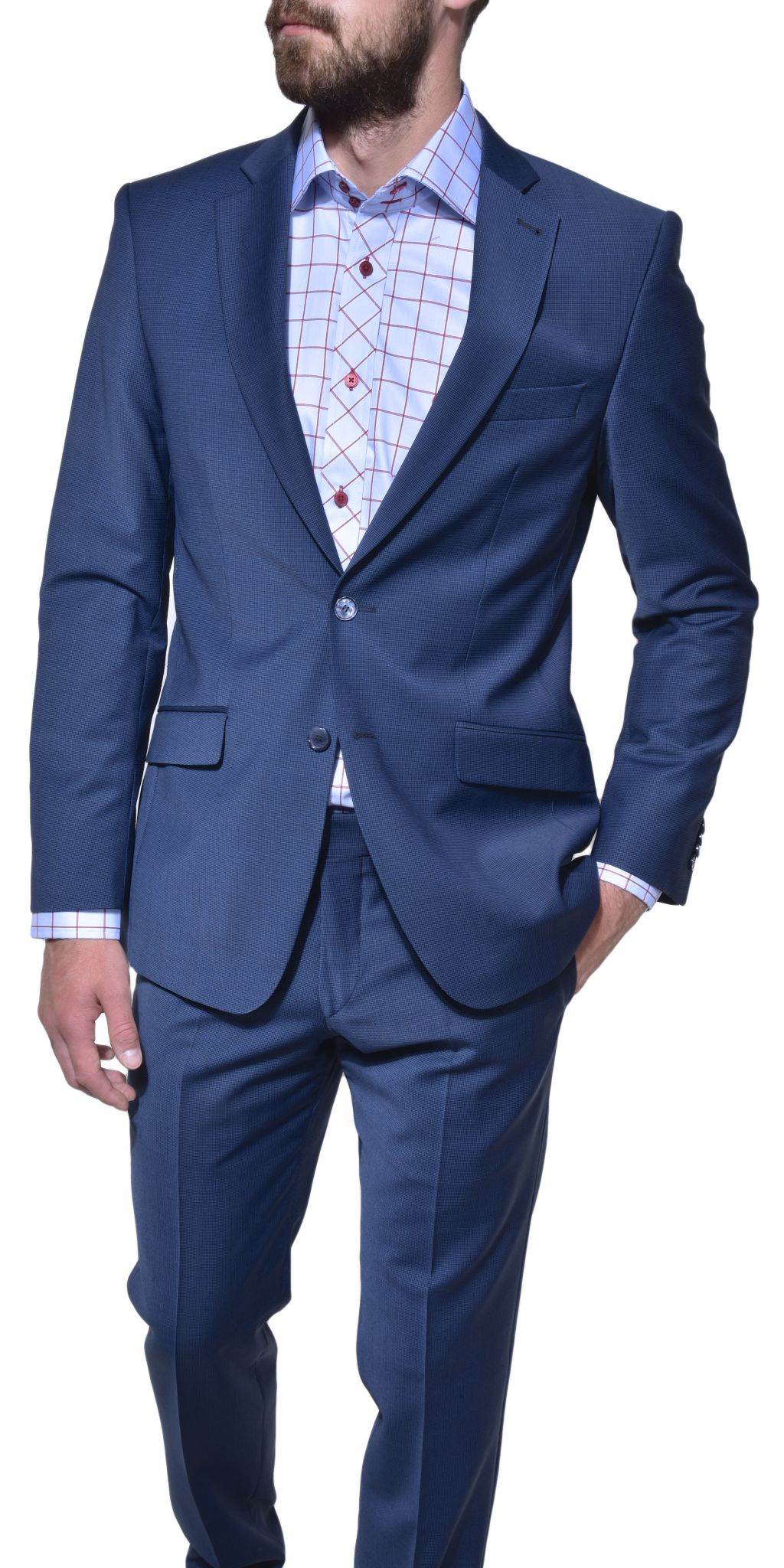 Blue Slim Fit business suit - Suits - E-shop | alaindelon.co.uk