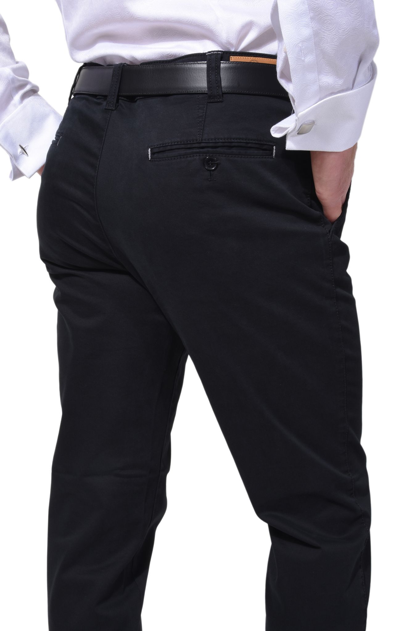 Casual black chinos - Trousers - E-shop | alaindelon.co.uk